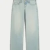 Ultra Düşük Bel Açık Yıkama Tokalı Arka Baggy Jean Ultra Düşük Bel Açık Yıkama Tokalı Arka Baggy Jean