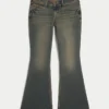 Ultra Düşük Bel Koyu Yıkama Flare Jeans Ultra Düşük Bel Koyu Yıkama Flare Jeans