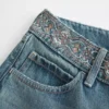 Ultra Düşük Bel Orta Yıkama Nakışlı Bel Baggy Jeans Ultra Düşük Bel Orta Yıkama Nakışlı Bel Baggy Jeans