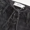 Ultra Düşük Bel Yıkanmış Siyah Bağcıklı Bol Kot Pantolon Ultra Düşük Bel Yıkanmış Siyah Bağcıklı Bol Kot Pantolon