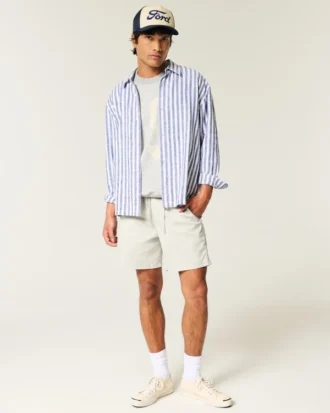 Uyluk Ortası Twill Pull-On Şort