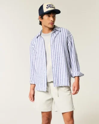 Uyluk Ortası Twill Pull-On Şort