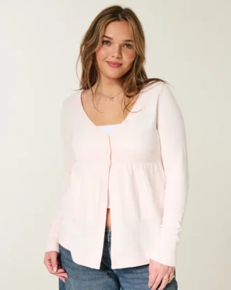 Uzun Kollu Flyaway Babydoll Hırka