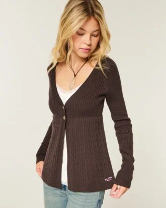 Uzun Kollu Flyaway Babydoll Hırka Uzun Kollu Flyaway Babydoll Hırka
