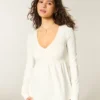 Uzun Kollu Pinch Bust Babydoll Üst Uzun Kollu Pinch Bust Babydoll Üst
