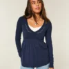 Uzun Kollu Pinch Bust Babydoll Üst Uzun Kollu Pinch Bust Babydoll Üst