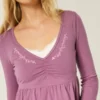 Uzun Kollu Pinch Bust Babydoll Üst Uzun Kollu Pinch Bust Babydoll Üst