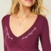 Uzun Kollu Pinch Bust Babydoll Üst Uzun Kollu Pinch Bust Babydoll Üst