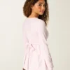 Uzun Kollu Pinch Bust Grafik Babydoll Üst Uzun Kollu Pinch Bust Grafik Babydoll Üst
