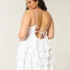 V Yaka Fırfırlı Babydoll Mini Elbise