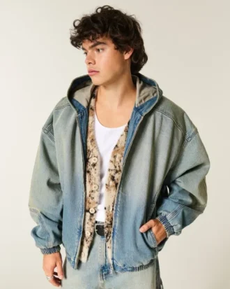 Yıkanmış Denim Skater Ceket Yıkanmış Denim Skater Ceket