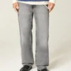 Yıkanmış Gri Bol Kot Pantolon