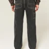 Yıkanmış Siyah Bol Painter Jeans Yıkanmış Siyah Bol Painter Jeans