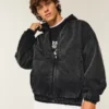 Yıkanmış Siyah Denim Skater Ceket Yıkanmış Siyah Denim Skater Ceket