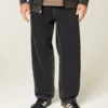 Yıkanmış Siyah Dikişli Skater Baggy Jeans
