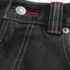 Yıkanmış Siyah Good Luck Nakışlı Skater Baggy Jeans