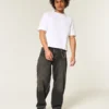 Yıkanmış Siyah Nakışlı Yılan Skater Bol Kesim Kot Pantolon