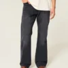 Yıkanmış Siyah Rahat Bootcut Kot Pantolon Yıkanmış Siyah Rahat Bootcut Kot Pantolon
