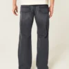 Yıkanmış Siyah Rahat Bootcut Kot Pantolon Yıkanmış Siyah Rahat Bootcut Kot Pantolon