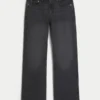 Yıkanmış Siyah Rahat Bootcut Kot Pantolon Yıkanmış Siyah Rahat Bootcut Kot Pantolon