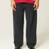 Yıkanmış Siyah Skater Bol Paça Kot Pantolon