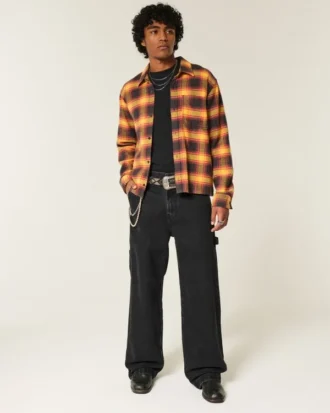 Yıkanmış Siyah Süper Bol Boyacı Kot