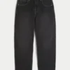 Yıkanmış Siyah Yılan Desenli Skater Baggy Jean