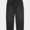 Yıkanmış Siyah Yılan Desenli Skater Baggy Jean