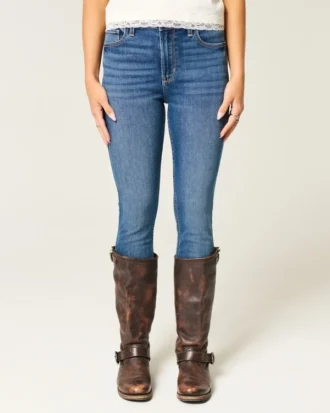 Yüksek Bel Koyu Yıkama Süper Skinny Jean