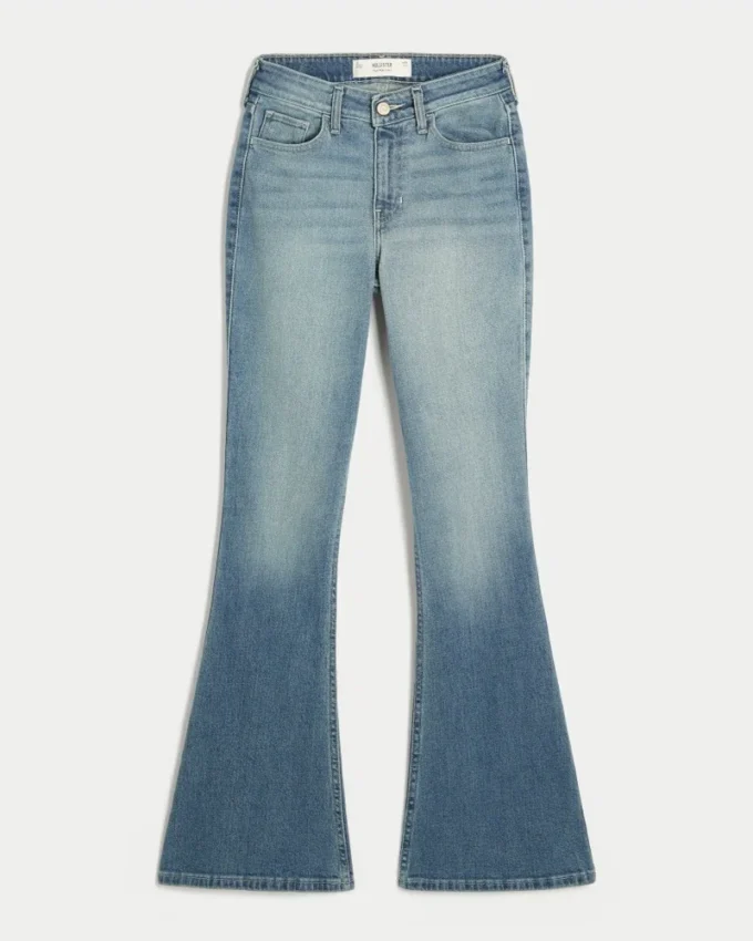 Yüksek Bel Orta Yıkama Flare Jean Yüksek Bel Orta Yıkama Flare Jean