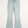 Yüksek Bel Yırtık Açık Yıkama Flare Jean Yüksek Bel Yırtık Açık Yıkama Flare Jean